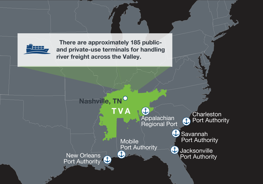 TVA Region Port Authority Map
